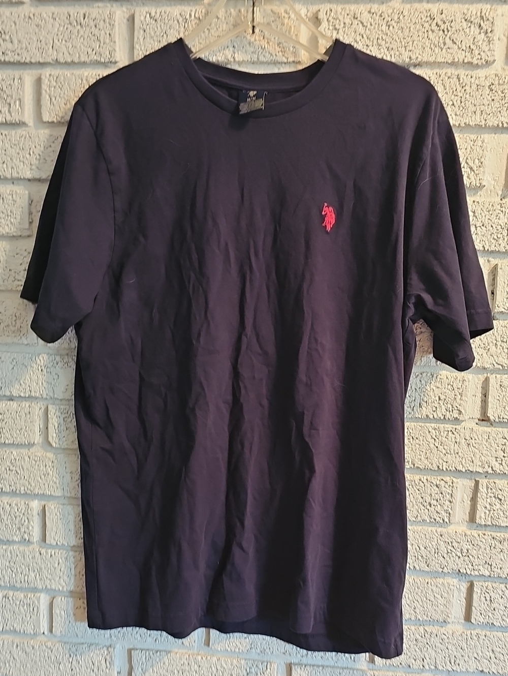U.S. Polo Assn. Navy Short-Sleeve Crewneck T-Shirt with Pink Logo